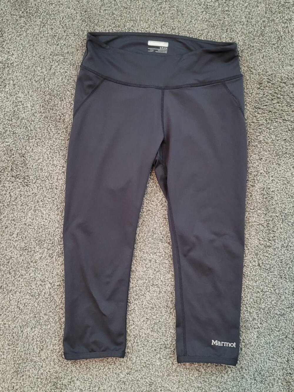 Ladies Dark Grey Marmot Leggings Yoga Pants Capri Small 26" Waist
